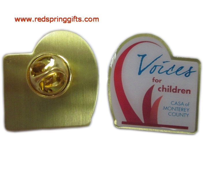 brass plating pin, printed pin with brass finish, offset printing pin