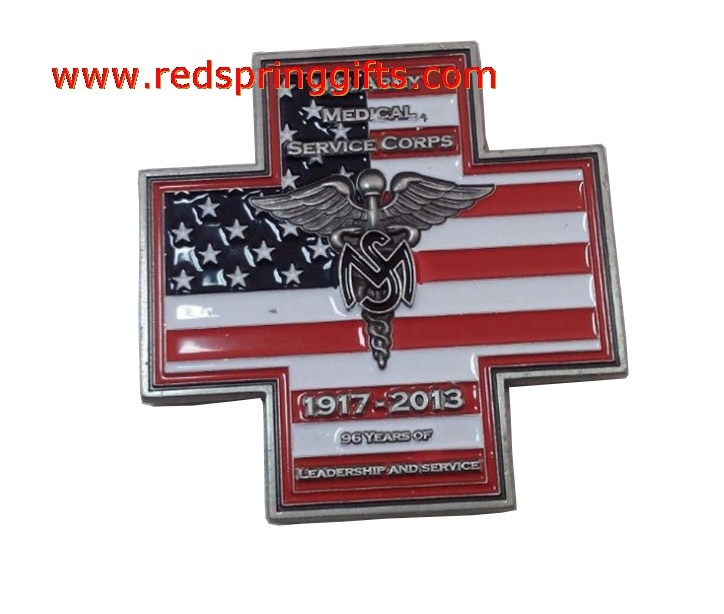 US Amy lapel pin with color epoxy