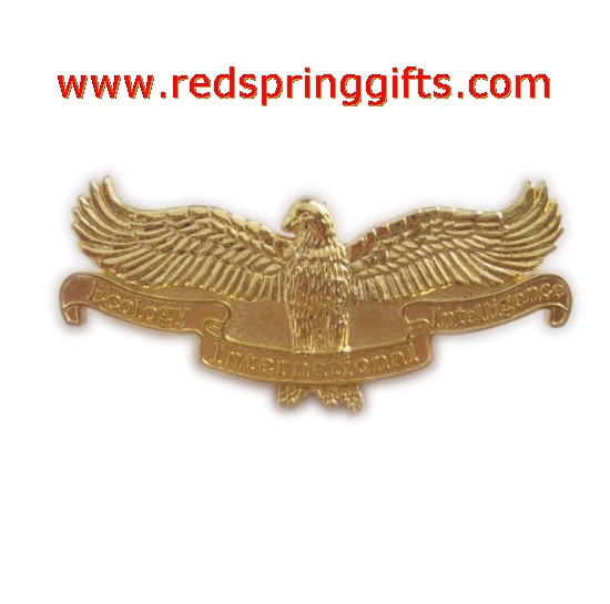 wings gold lapel pin with 3D