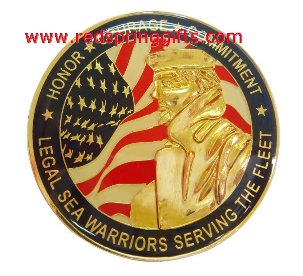 1.75'' 3D gold souvenir coin
