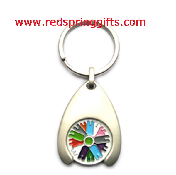 promotional trolley token, coin keyring, shopping trolley coin keychain