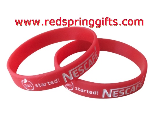 Give away debossed logo silicone wristband