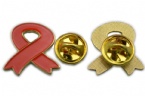 custome AIDS ribbon pin, red ribbon lapel pin
