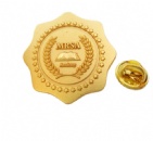 3D misty gold lapel pin