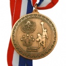 antique copper sports medal