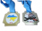 high quality customized medal with blue ribbon